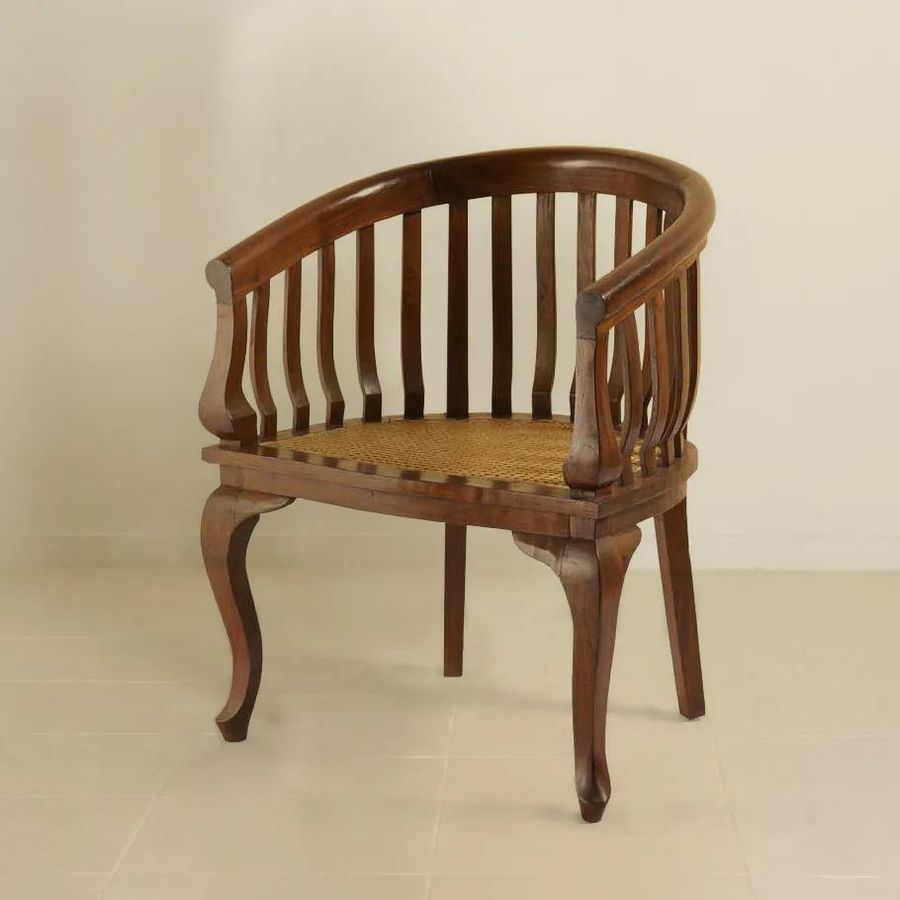 Barrel chair teak wood frame