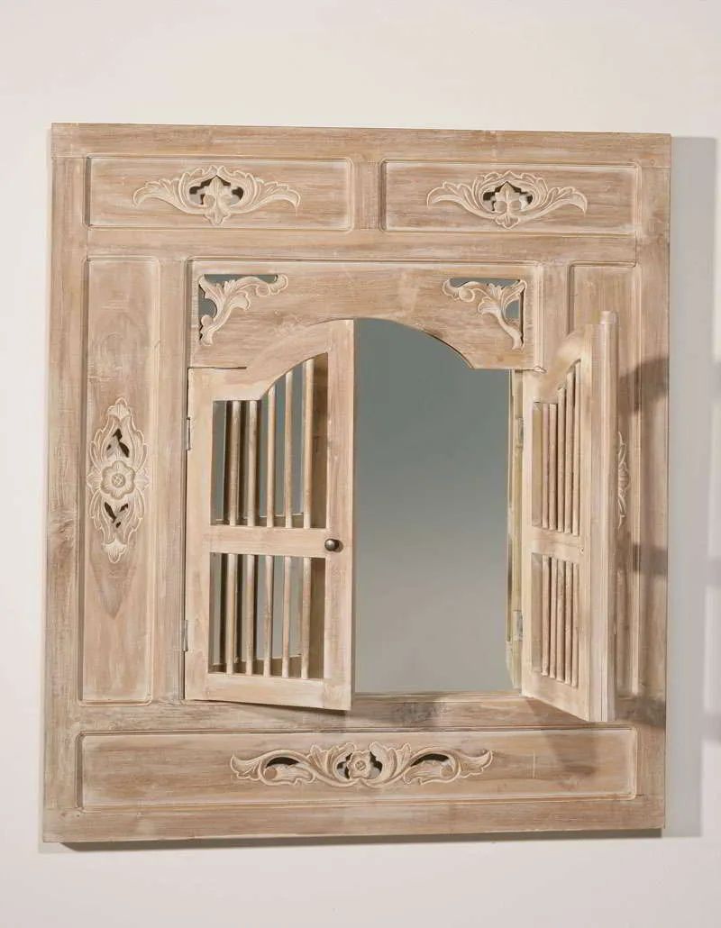 Batavian mirror whitewashed