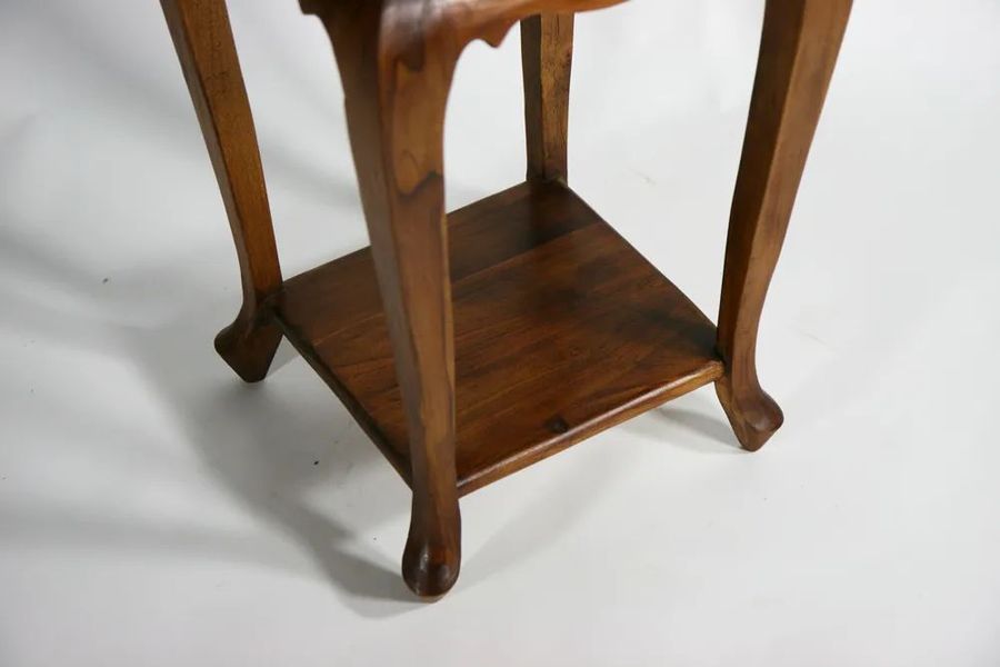 Teak wood accent table 1 drawer base shelf