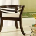 Cantique chair teak wood frame white fabric seat