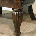Teak leather tub chair turning and reeds legs