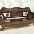 Elaborate carving mandala bench