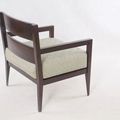 Tapered legs mahogany easy chair back side