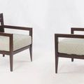 Tapered legs mahogany easy chair paired