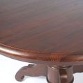 Round top detail of the Indonesian teak pedestal table