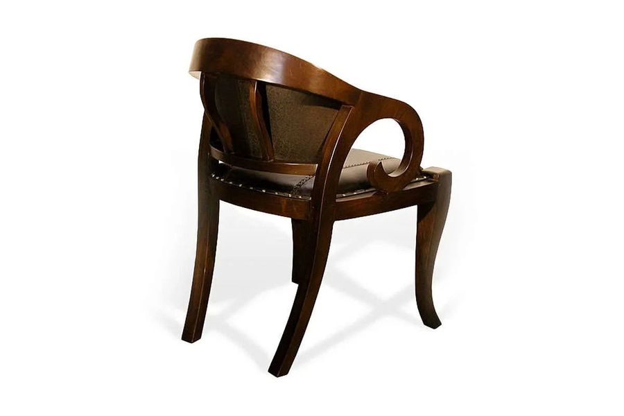 Back side detail of ganesha chair teak leather