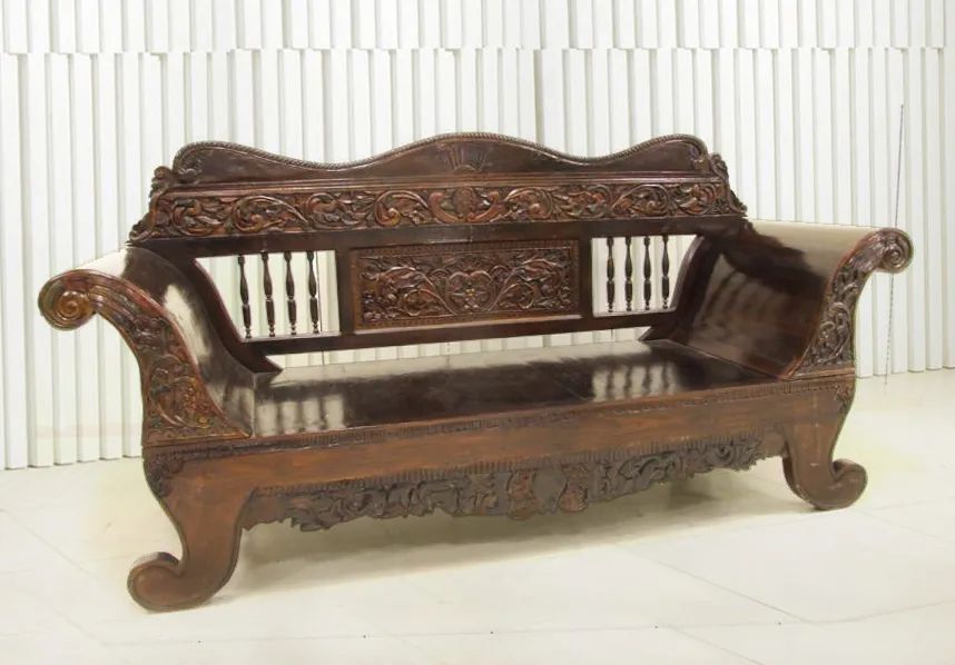 Elaborate carving mandala bench