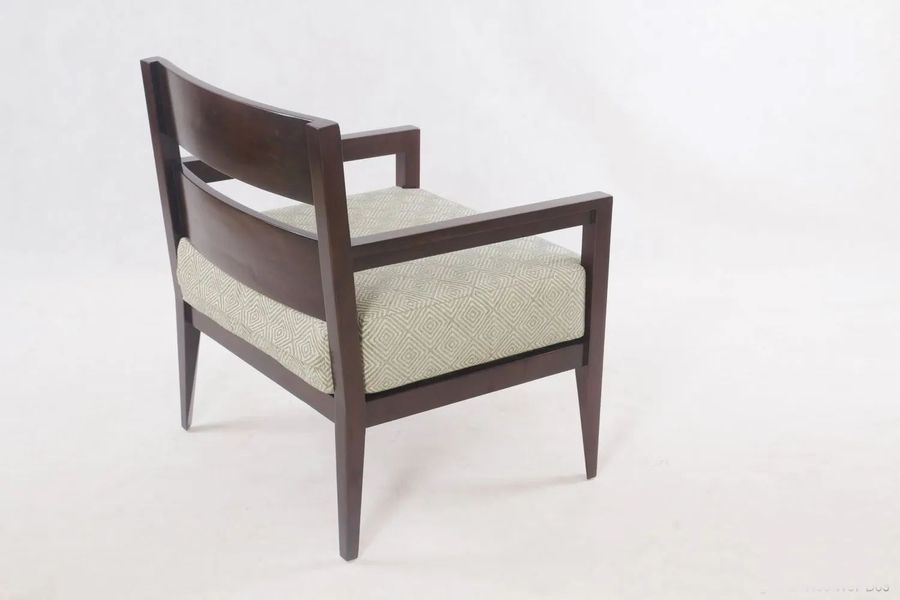 Tapered legs mahogany easy chair back side
