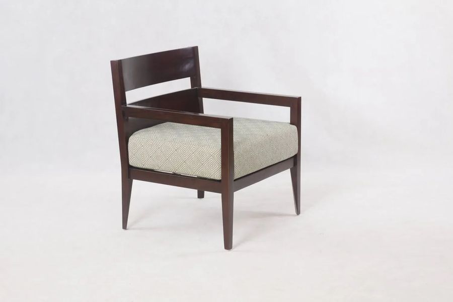 Tapered legs mahogany easy chair brown paint