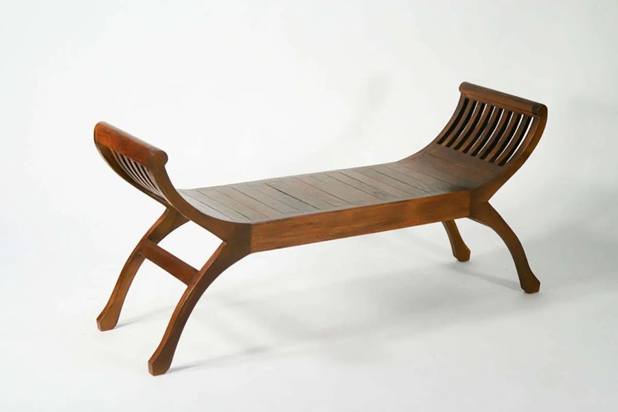Kartini teak bench dark brown woodstain