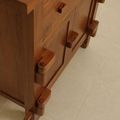 Wooden hinges and lock detail of the lombok bedside