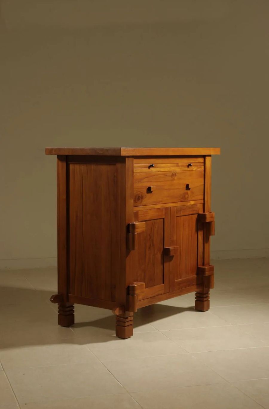 Lombok bedside wooden hinges 2 doors