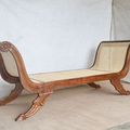 Teak rattan backless bench custom size