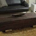 Drift wood natural distressed coffee table dark brown finish