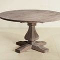 Reclaimed wood pedestal table round top leaf