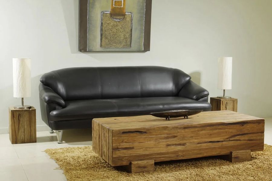 Drift wood natural distressed coffee table ligther color detail