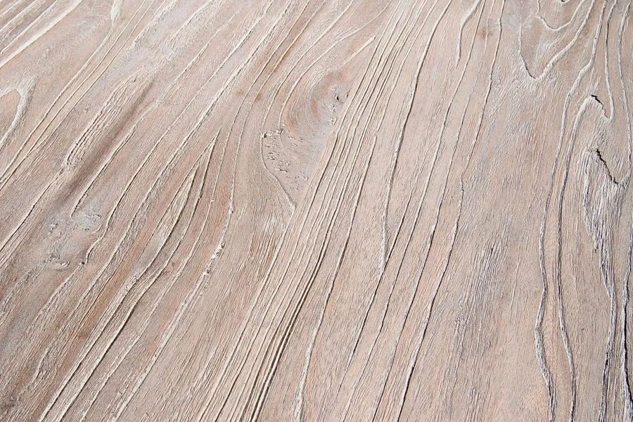 Onion pedestal dining table distressed top eaf detail