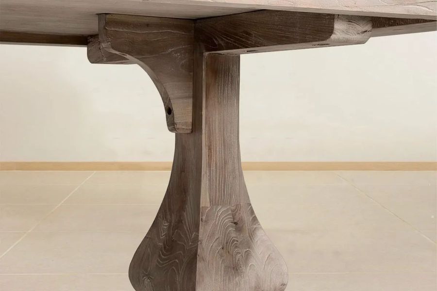 Onion pedestal dining table joint detail