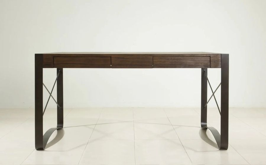 Reclaimed teak desk drawers detail