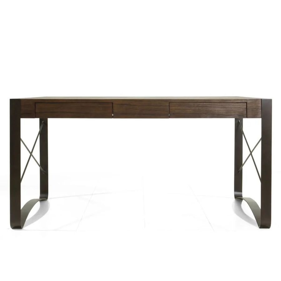 Reclaimed teak desk clean