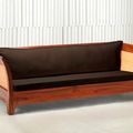 Teak sofa 3 seat rattan sides