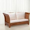 Teak sofa white cushion