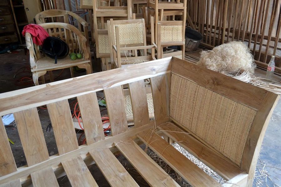 Rattan wicker sheet detail on the sides