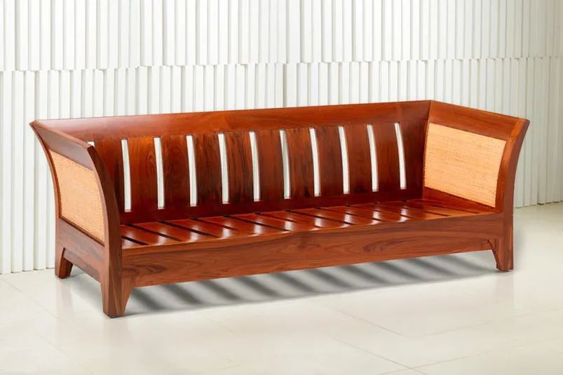 Teak sofa 3 seat frame detail
