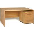 Teak wood simple plain desk and filing cabinet