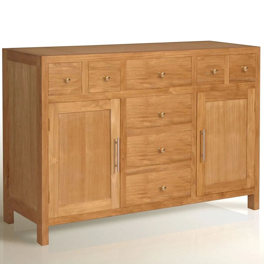 Teak sideboard 8 drawers 2 doors