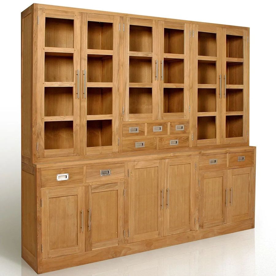 Teak bookcase 12 doors