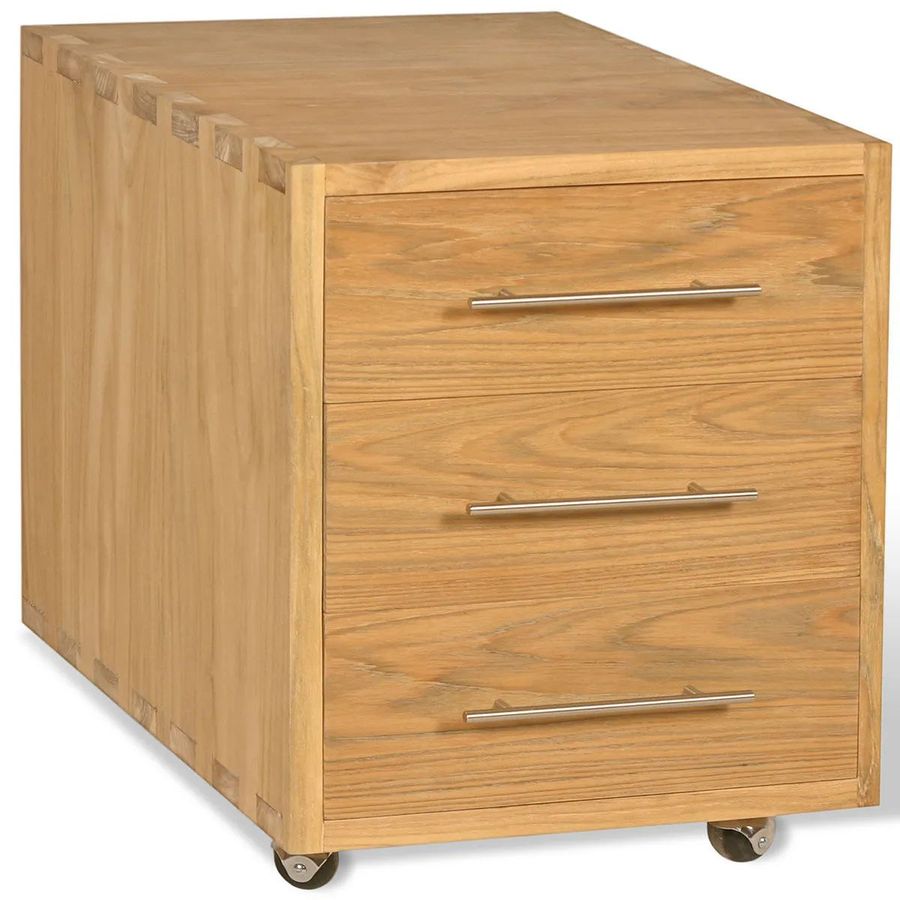 Teak wood filing cabinet 2 drawers