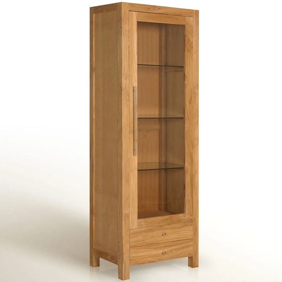 Teak vitrine 1 glass door