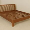 Mission bed curved headboard wood slats mattress support