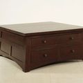 Altar trapezoid center table mahogany wood dark brown finish
