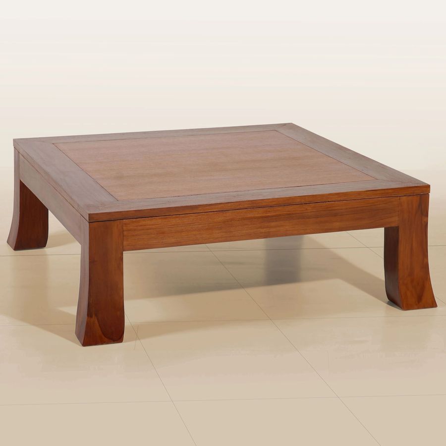 Teak wood altar center table dark brown