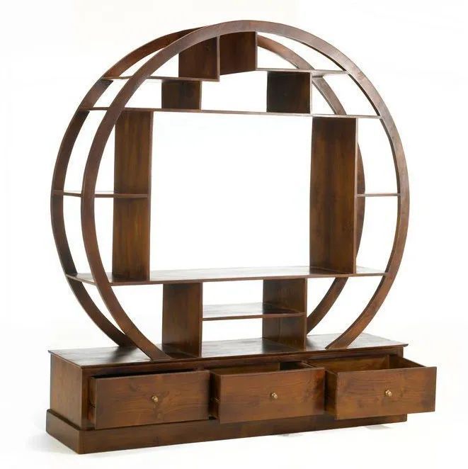 Round shelving unit 3 drawers base pulled out