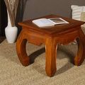 Opium small side table finished with light brown wood stain