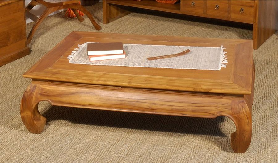 Opium coffee table teak wood set