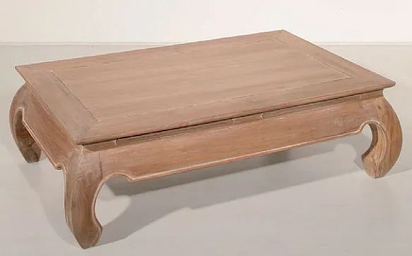 Opium coffee table teak wood white washed finish