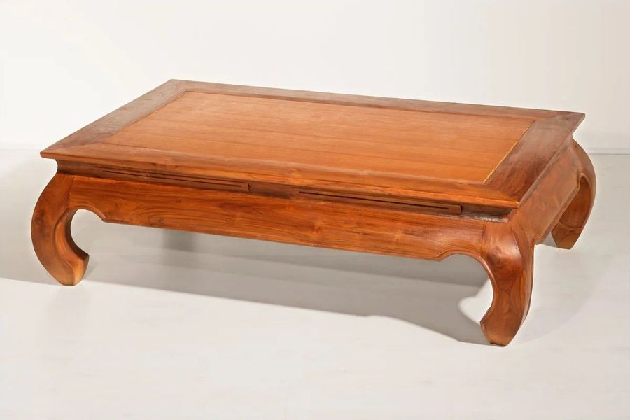 Opium coffee table teak wood candy yellow stain