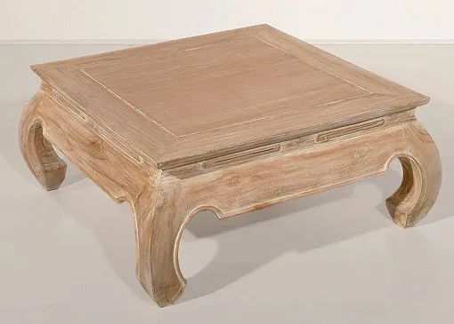 Opium square table whitewashed
