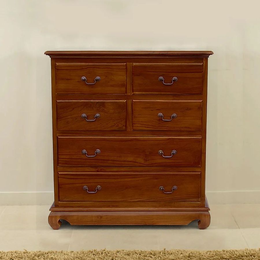 Opium dresser 6 drawers made of teak solid wood