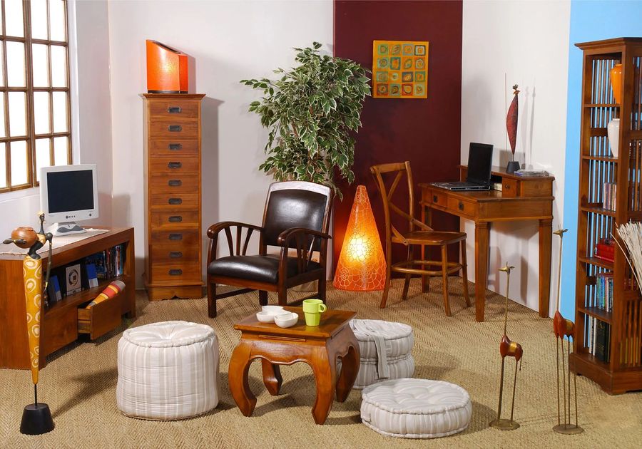 Opium small side table in Indonesian living room