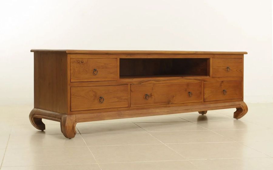 Opium wide tv stand candy yellow finish