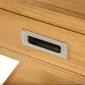 Stainless steel pull on the front drawer of Plain bedside