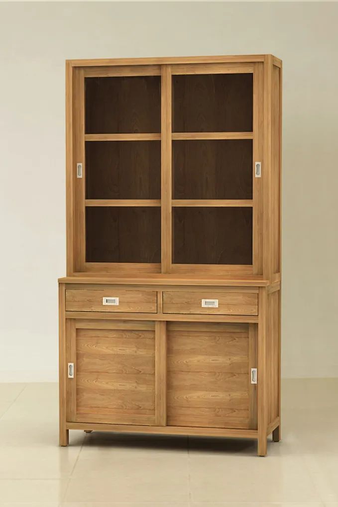 Reclaimed teak cabinet and hutch
