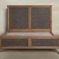 The footboard details of the reclaimed wood  Louis XVI Bed