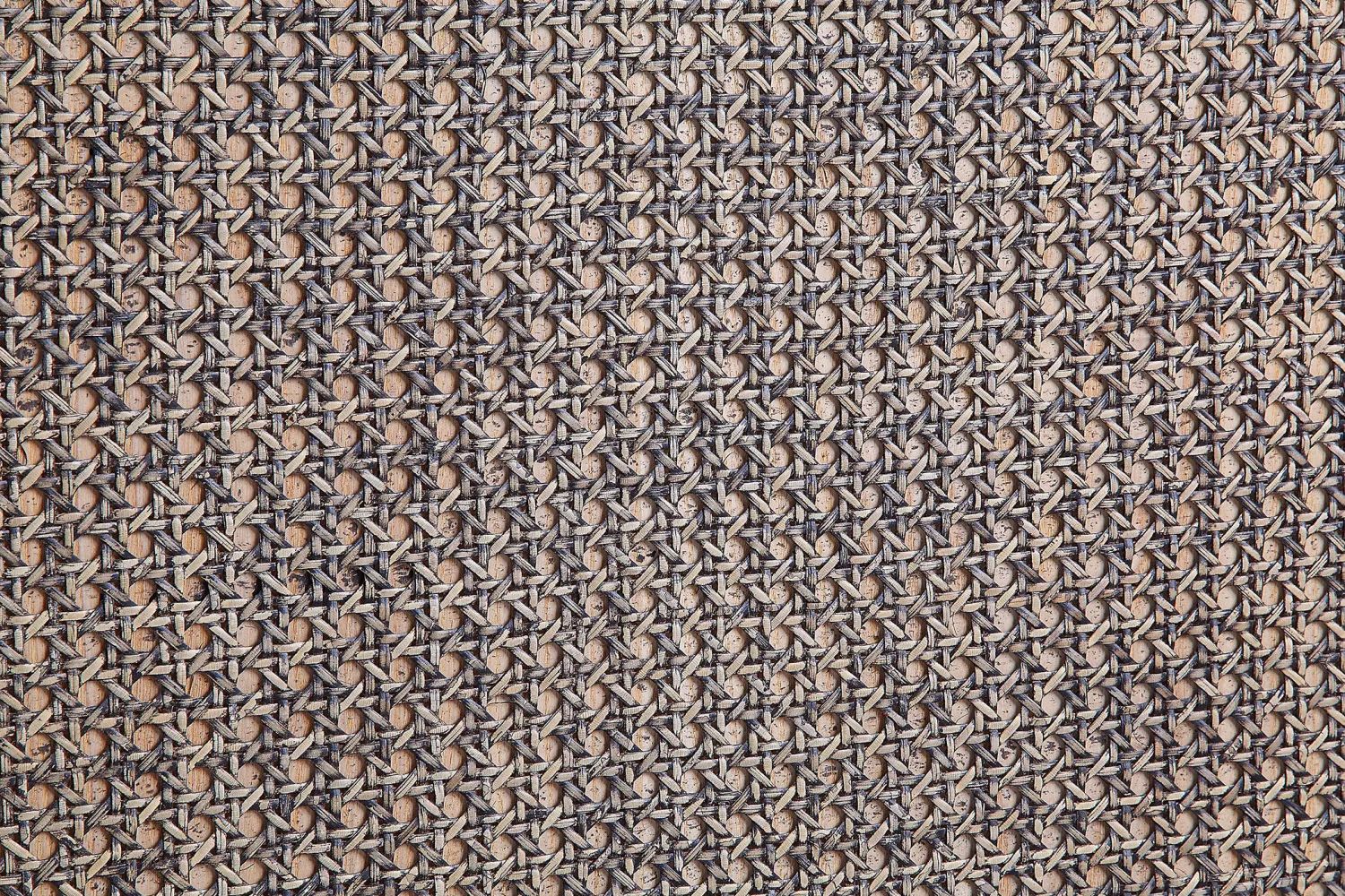 Rattan wicker pattern detail on the drawers of the Louis XVI reclaimed wood dresser