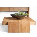Reclaimed teak coffee table side view